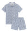 Pigiama corto bambino a costine bianco MARSHMALLOW/blu MAJOR