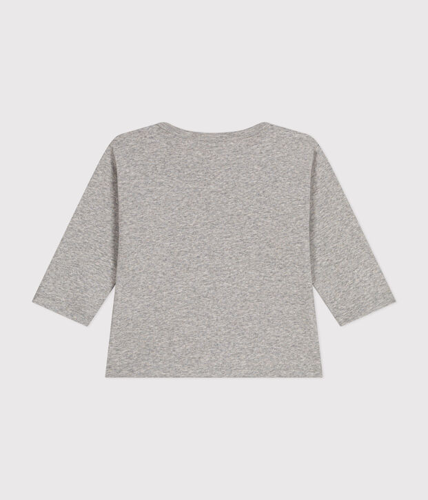 T-shirt beb&egrave; a maniche lunghe in cotone grigio