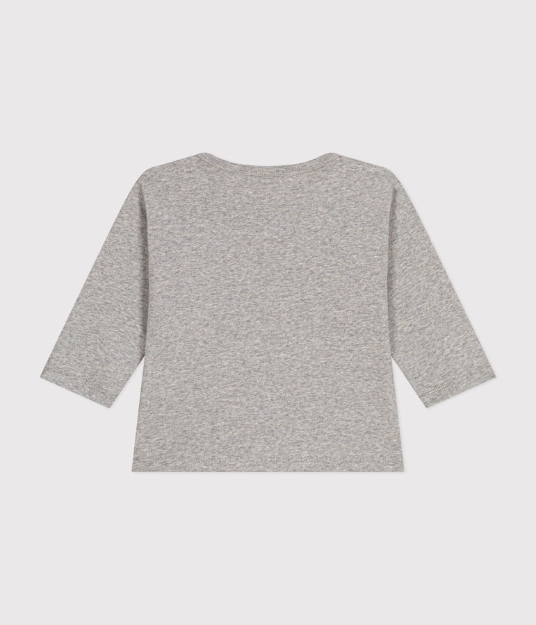T-shirt beb&egrave; a maniche lunghe in cotone grigio