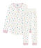 Pigiama bambina con vita alta in jersey double face bianco MARSHMALLOW/bianco MULTICO