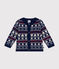 Cardigan in maglia con lana neonato blu MEDIEVAL/bianco MULTICO