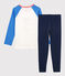Pigiama con fantasia pulcino bambino in cotone biologico blu BRASIER/bianco MULTICO