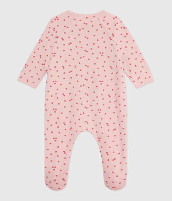 Pigiama in tessuto felpato spazzolato con stampa neonato rosa JOLI/bianco MULTICO