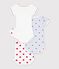 Set di body a maniche corte in cotone con stampa a cuori neonato multicolore