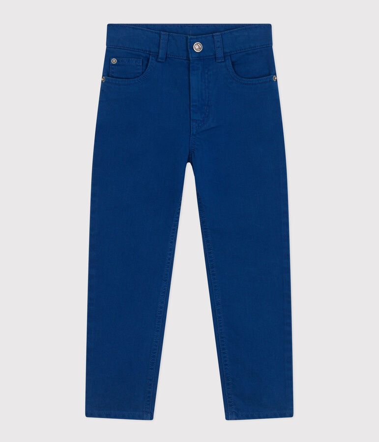 Pantalone dritto in denim colorato bambino blu