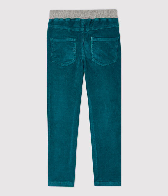 Pantaloni bambino in velluto verde PINEDE