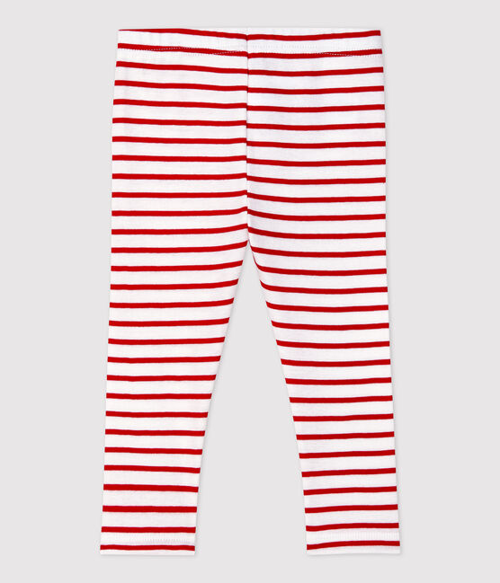 Leggins in cotone bebè. bianco MARSHMALLOW/rosso TERKUIT
