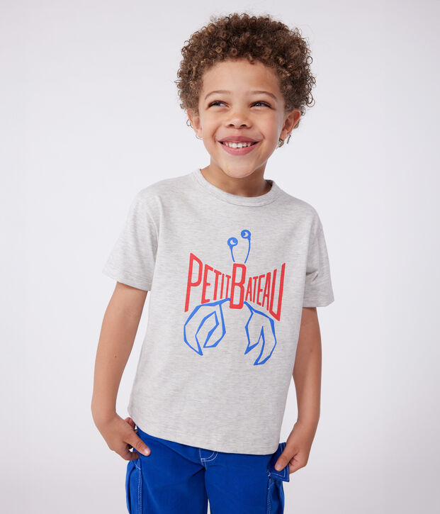 T-shirt a maniche corte in cotone con stampa bambino BELUGA CHINE