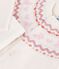 Completo in maglia jacquard fantasia neonato ecru/rosa