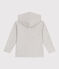 Felpa con cappuccio e cerniera in cotone tinta unita bambino grigio BELUGA CHINE