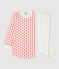 Camicia da notte bambina a fiori in cotone biologico bianco MARSHMALLOW/ SPICY