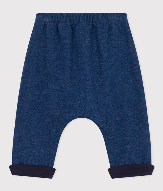 Pantaloni stile sarouel in tessuto felpato effetto denim per bebè blu MEDIEVAL/beige ECRU