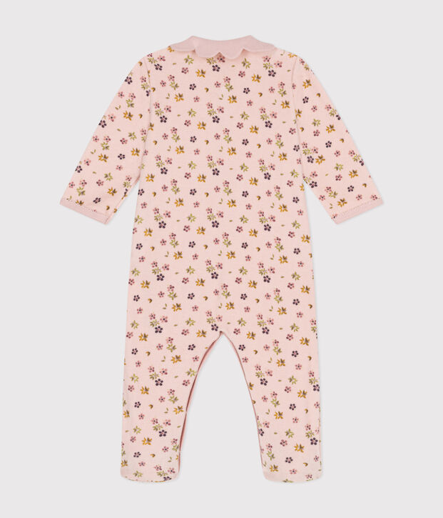 Pigiama in velluto con stampa a fiori neonato rosa/multicolore