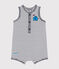 Tutina corta Monsieur Madame in cotone neonato bianco MARSHMALLOW/blu SMOKING