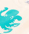 T-shirt bambino a maniche corte con floccaggio ecru AVALANCHE