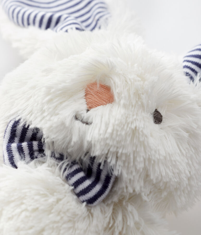 Doudou coniglio con papillon in sherpa bianco