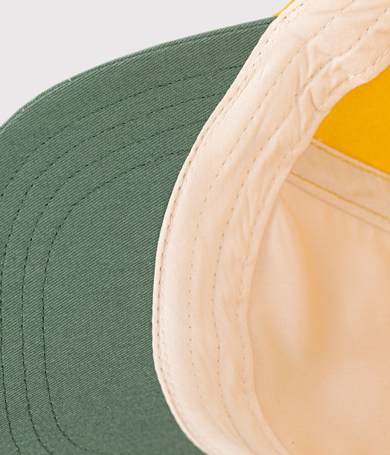 Cappellino con visiera in cotone beb&egrave; giallo/multicolore