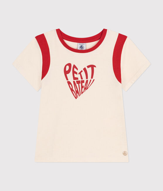 T-shirt in jersey bambina ecru AVALANCHE