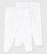 Confezione da 2 pantaloni bianchi con piedi bebè