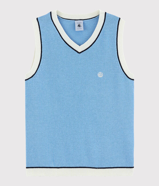 Pull senza maniche in cotone jersey bambino grigio POUSSIERE CHINE