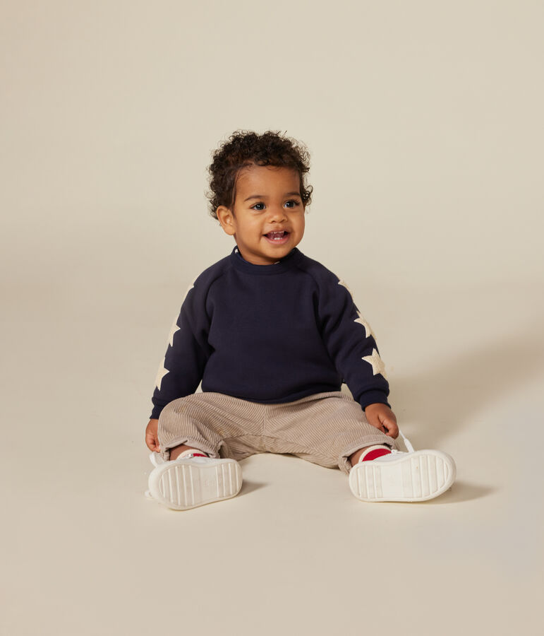 Maglia in tessuto felpato neonato blu