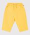 Pantaloni in cotone/lino tinta unita neonato giallo
