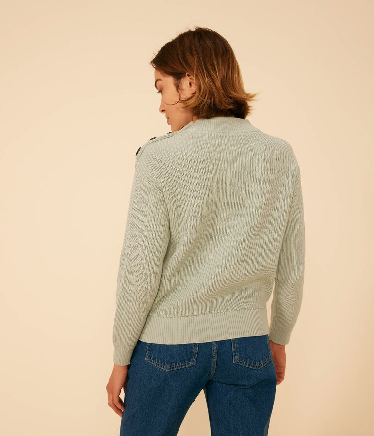 Maglione a costa inglese in cotone Donna verde