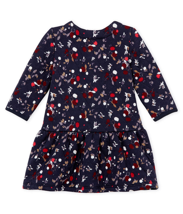 Abito stampato per beb&eacute; femmina blu/multicolore
