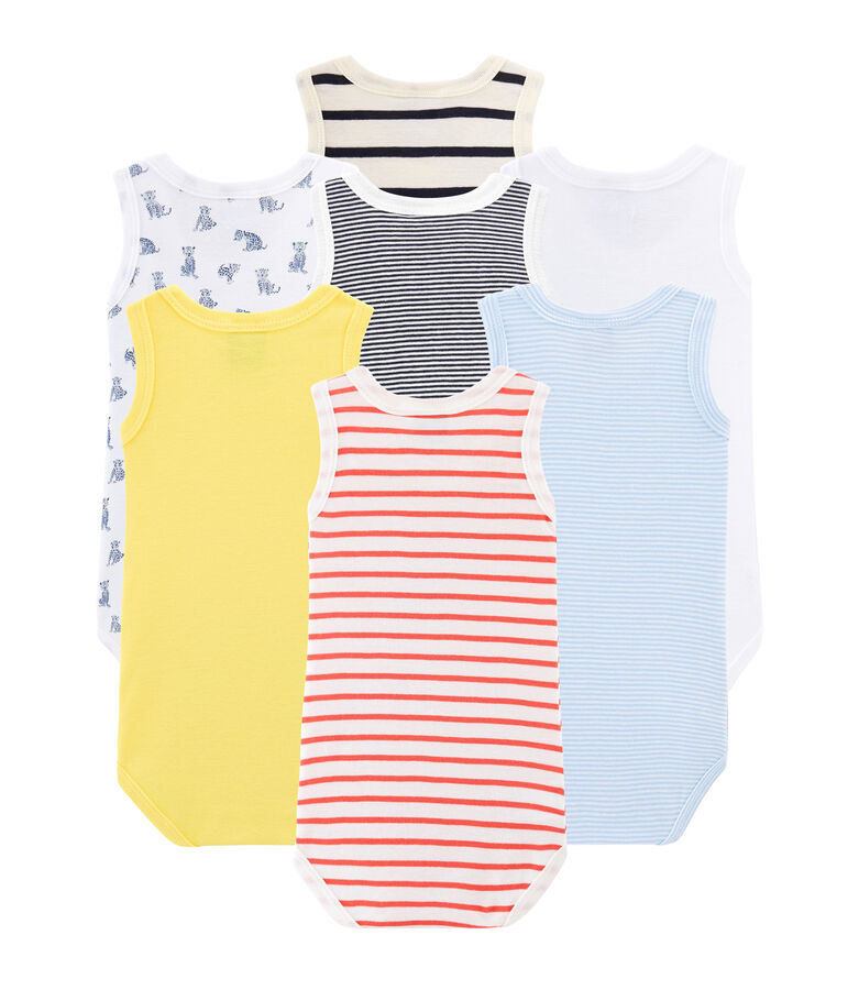 Pochette a sorpresa di 7 body senza maniche beb&egrave; maschio multicolore
