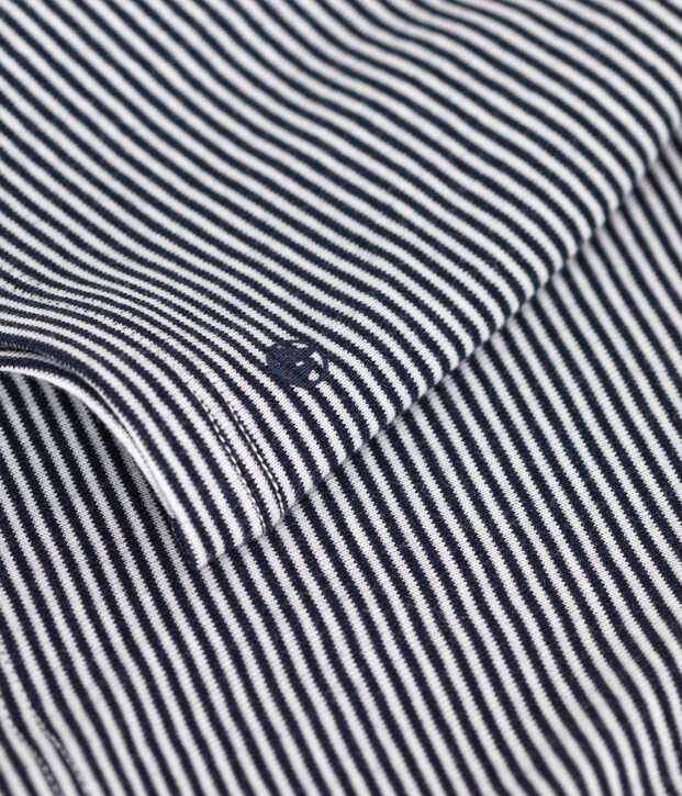 Blusa beb&egrave; in cotone con colletto blu/bianco