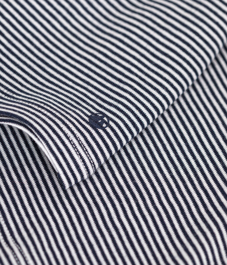 Blusa beb&egrave; in cotone con colletto blu/bianco