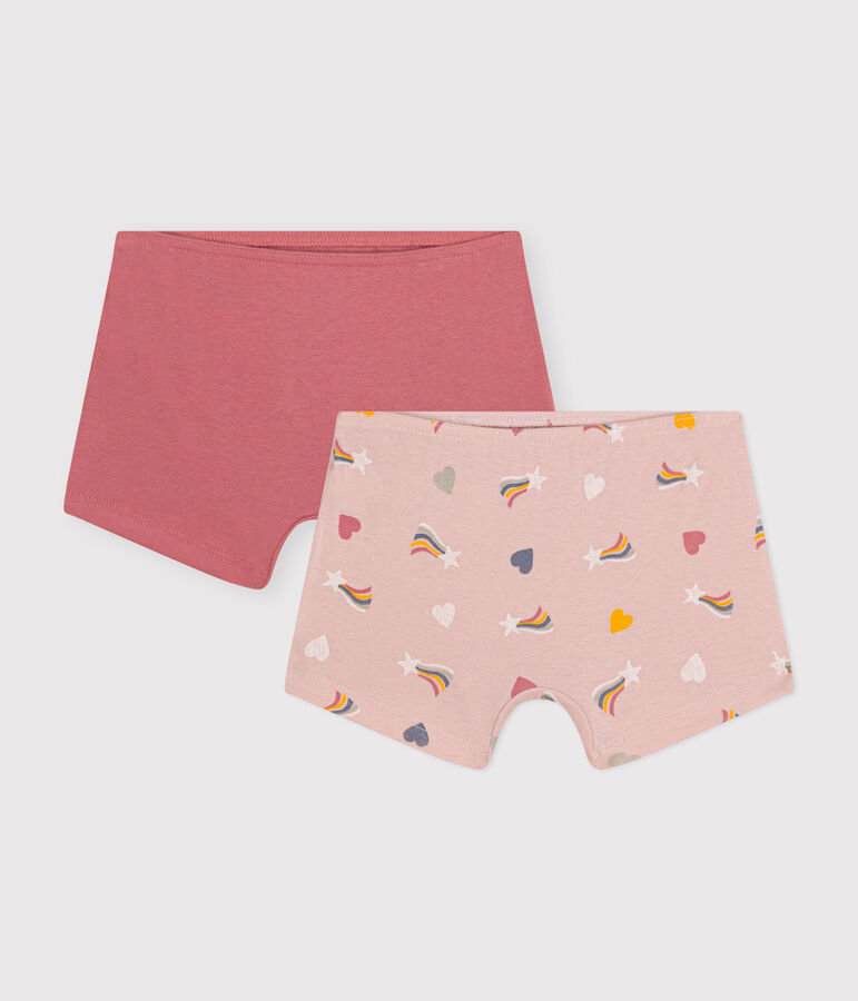 Set di 2 shorty in cotone a cuori bambino multicolore