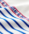 Tutina corta in jersey a righe bebè maschio bianco MARSHMALLOW/blu SURF