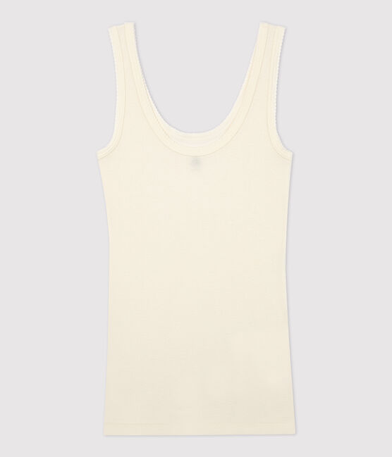 Canottiera lana e cotone Donna bianco MARSHMALLOW