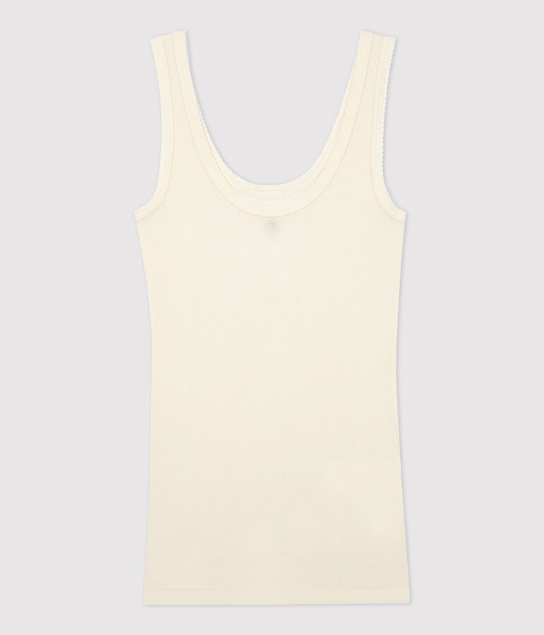 Canottiera lana e cotone Donna bianco