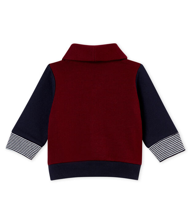 Cardigan per beb&eacute; maschio in molleton rosso/blu