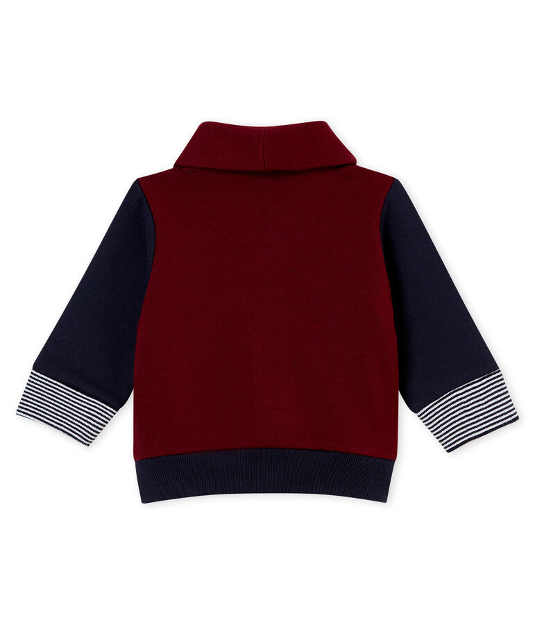 Cardigan per beb&eacute; maschio in molleton rosso OGRE/blu SMOKING