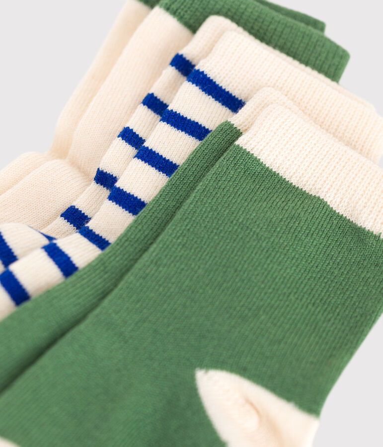 3 paia di calzini in cotone a righe neonato multicolore