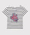 T-shirt a maniche corte in cotone bio bambina bianco MARSHMALLOW/blu SMOKING