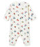 Tutina pigiama senza piedi in costina da neonata bianco MARSHMALLOW/bianco MULTICO