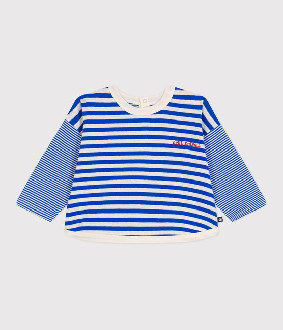 T-shirt a maniche lunghe in cotone a righe neonato PERSE/ AVALANCHE