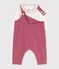 Ensemble salopette et body b&eacute;b&eacute; en coton avec col uni rosa/ecru