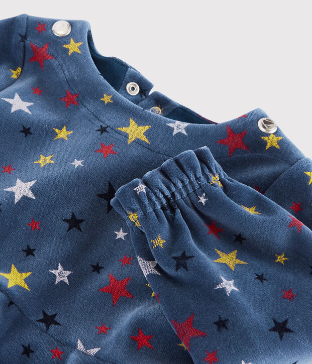 Abito a maniche lunghe da beb&egrave; femmina blu/multicolore