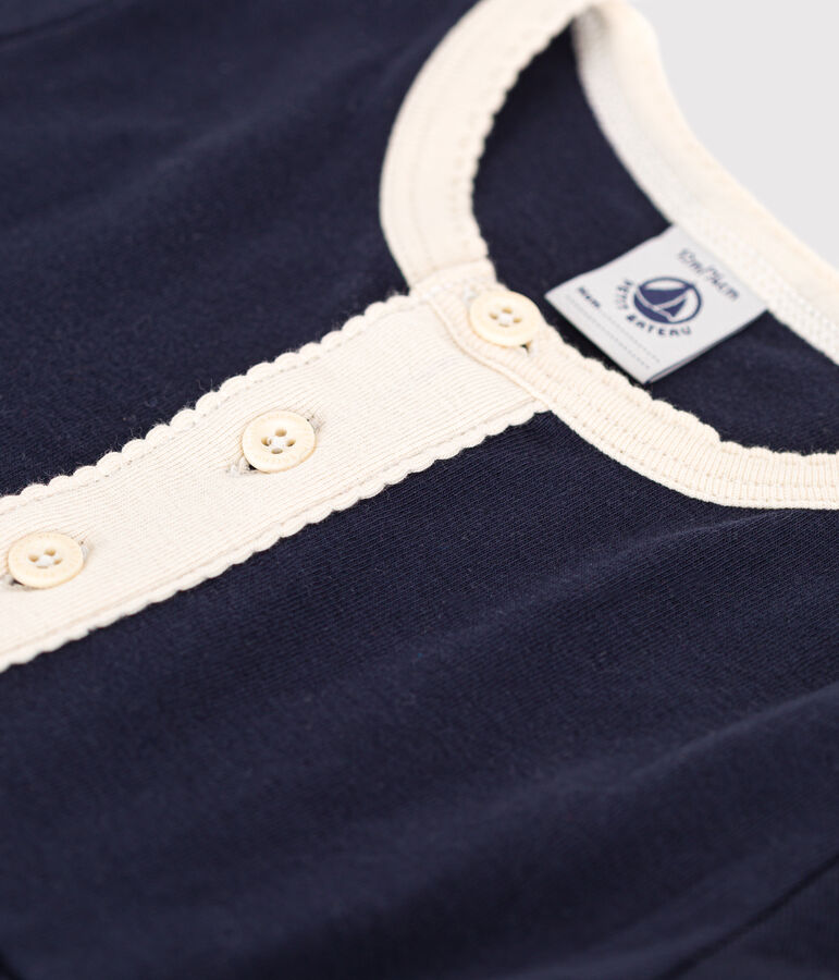 Abito a maniche corte in cotone neonato blu