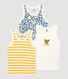 Confezione da 3 canottiere bambino fantasia pantere in cotone