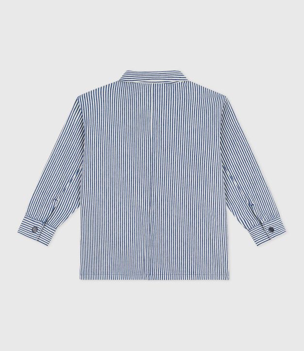 Giacca in cotone a righe bambino blu/bianco