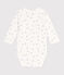 Body incrociati a maniche lunghe in cotone neonato bianco MARSHMALLOW/blu ALASKA