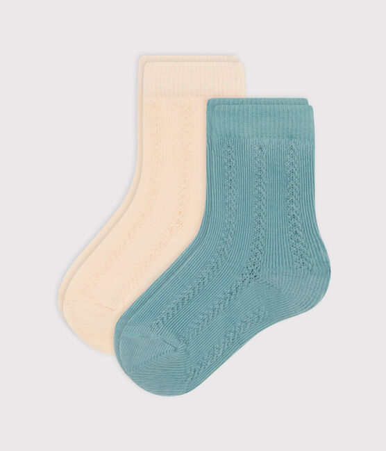 Set di 2 paia di calzini bebè in jersey di cotone tinta unita variante 1