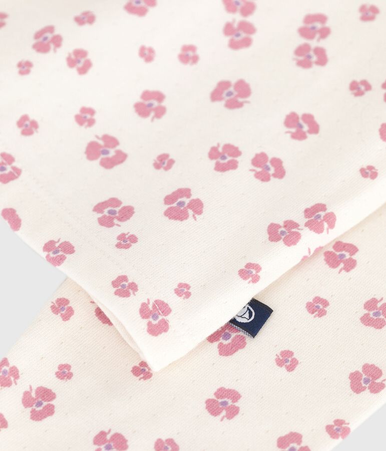 Cardigan in cotone con stampa bambina ecru/multicolore