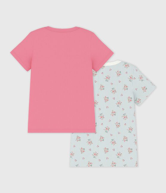 Set di T-shirt a maniche corte in cotone con stampa a fiori bambina variante 1